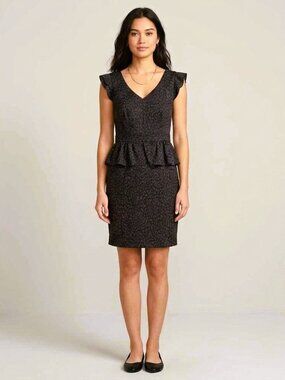 Vintage Y2K Jacob Peplum Animal Print Dress